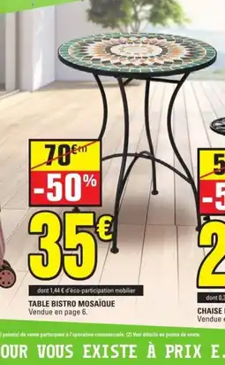 E.Leclerc Table bistro mosaïque offre