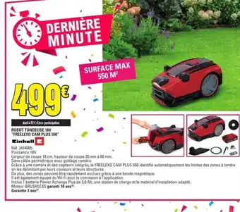 EINHELL Robot tondeuse 18v freelexo cam plus 550