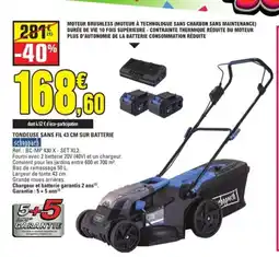 E.Leclerc SCHEPPACH Tondeuse sans fil 43 cm sur batterie offre