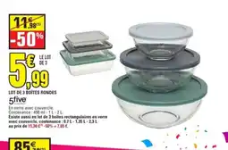 E.Leclerc 5 FIVE Lot de 3 boîtes rondes offre