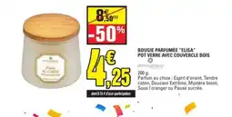 E.Leclerc ATMOSPHERA Bougie parfumée elisa pot verre avec couvercle bois offre