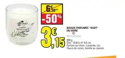 E.Leclerc Bougie parfumée oudy en verre offre