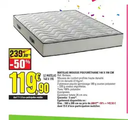 E.Leclerc Matelas mousse polyurethane offre