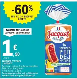 E.Leclerc JACQUET Tartines p'tit dej offre