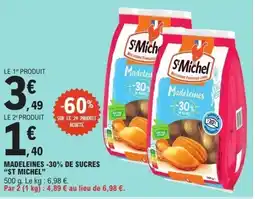 E.Leclerc ST MICHEL Madeleines -30% de sucres offre