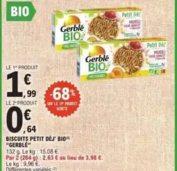 E.Leclerc GERBLÉ Biscuits petit déj' bio offre