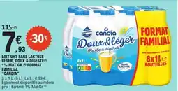 E.Leclerc CANDIA Lait uht sans lactose léger, doux & digeste 1% mat.gr.(6) format familial offre