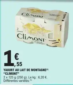 E.Leclerc CLIMONT Yaourt au lait de montagne offre