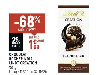 Spar Lindt chocolat rocher noir création offre