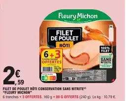 E.Leclerc Filet de poulet rôti conservation sans nitrite offre