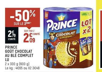 Spar Lu prince goût chocolat au blé complet offre