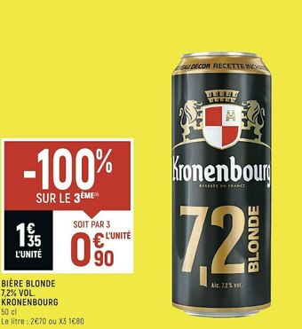 Kronenbourg bière blonde 7,2% vol.