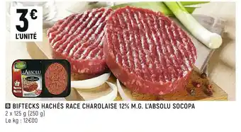 Socopa biftecks hachĂ©s race charolaise 12% m.g. lâabsolu