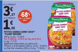 E.Leclerc FLEURY MICHON Petites gambas curry coco offre
