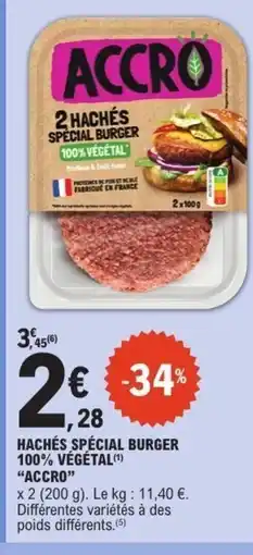 E.Leclerc ACCRO Hachés spécial burger 100% végétal offre