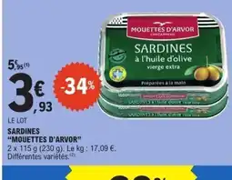 E.Leclerc MOUETTES D'ARVOR Sardines offre