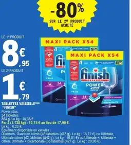 E.Leclerc FINISH Tablettes vaisselle offre