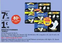 E.Leclerc ALWAYS Serviettes hygiéniques offre