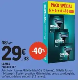 E.Leclerc GILLETTE Lames offre