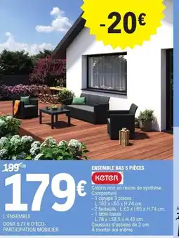 E.Leclerc KETER Ensemble bas 5 pièces offre