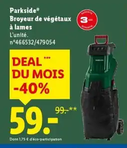 Lidl PARKSIDE Broyeur de végétaux à lames offre