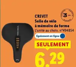 Lidl CRIVIT Selle de vélo à mémoire de forme offre