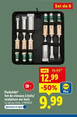 Lidl PARKSIDE Set de ciseaux à bois/ sculpture sur bois offre