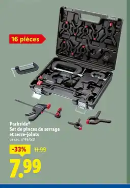 Lidl PARKSIDE Set de pinces de serrage et serre-joints offre