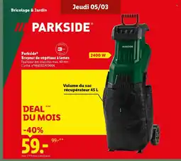 Lidl PARKSIDE Broyeur de végétaux à lames offre