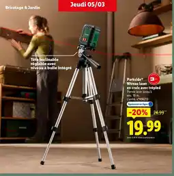 Lidl PARKSIDE Niveau laser en croix avec trépied offre