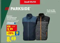 Lidl PARKSIDE Veste polaire sans manches homme offre