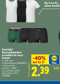 Lidl PARKSIDE Boxers/débardeur ou maillot de corps homme offre