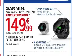 Intersport GARMIN Montre gps & cardio forerunner 55 offre