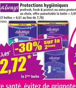 Norma ALWAYS Protections hygiéniques offre