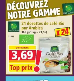 Norma BIO SONNE 24 dosettes de café Bio pur Arabica offre