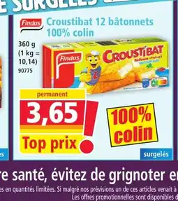 Norma FINDUS Croustibat 12 bâtonnets 100% colin offre