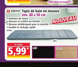 Norma ALPINA Tapis de bain en mousse offre