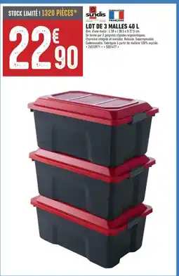 Brico Cash SUNDIS Lot de 3 malles offre