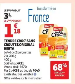 Auchan HERTA Tendre croc' sans croute l'original offre