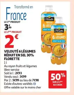 Auchan FLORETTE Velouté 6 légumes réduit en sel 30% offre