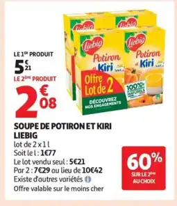 Auchan LIEBIG Soupe de potiron et kiri offre