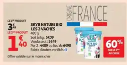 Auchan LES 2 VACHES Skyr nature bio offre