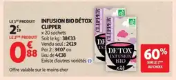 Auchan CLIPPER Infusion bio détox offre