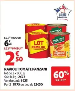 Auchan DANZANI Ravioli tomate offre