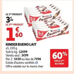 Auchan KINDER BUENO Lait offre