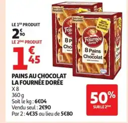 Auchan LA FOURNÉE DORÉE Pains au chocolat offre
