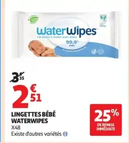 Auchan WATERWIPES Lingettes bébé offre
