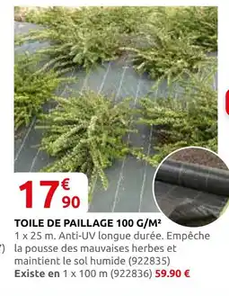 Rural Master Toile de paillage 100 g/m² offre