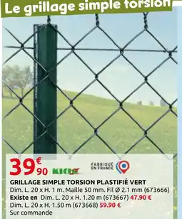Rural Master Grillage simple torsion plastifié vert offre