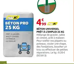 Rural Master Mac xi béton universel prêt à l’emploi 25 kg offre